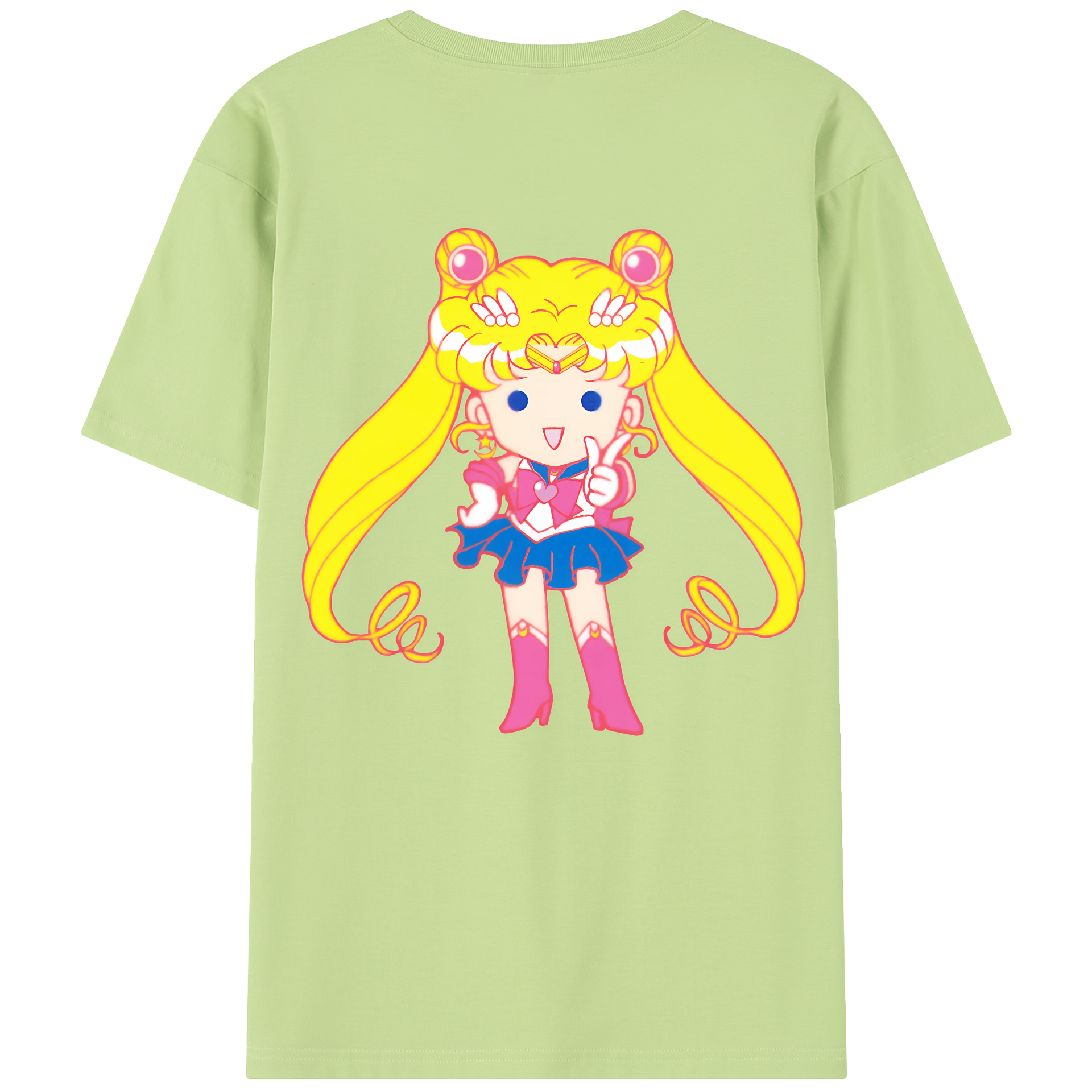 （画像用） 美少女戦士セーラームーン 月野 うさぎ つきの うさぎ Sailor Moon Tsukino Usagi 綿100％半袖Tシャツ（背面プリント）